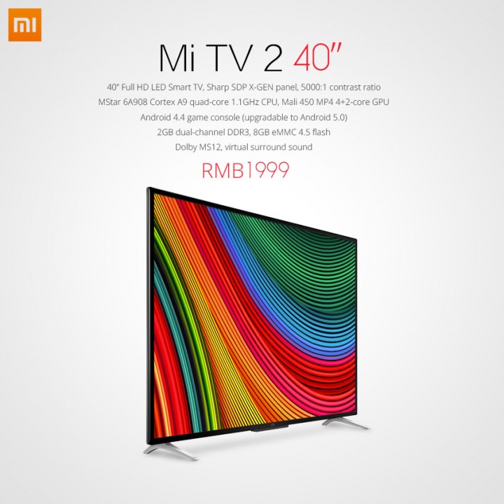 Xiaomi MiTV 2 de 40 pulgadas, un SmartTV Android por 290 euros