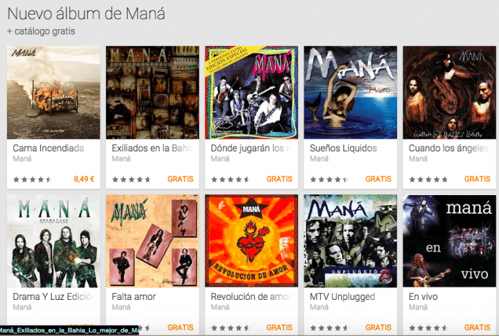 Descarga gratis la discografía de Maná desde Google Play