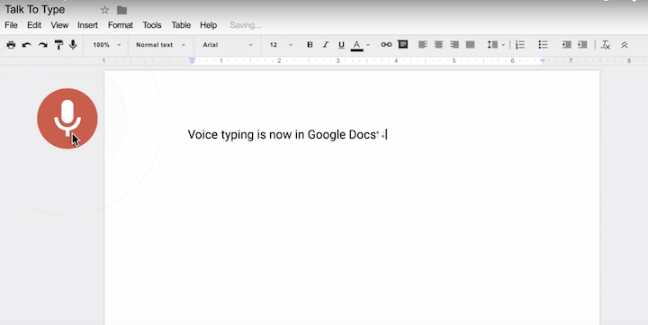 Escribe con la voz en Google Docs