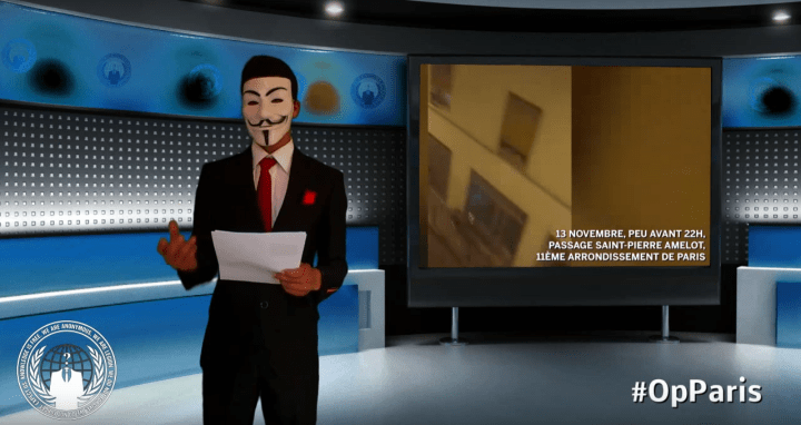Anonymous declara la guerra por los atentados en París