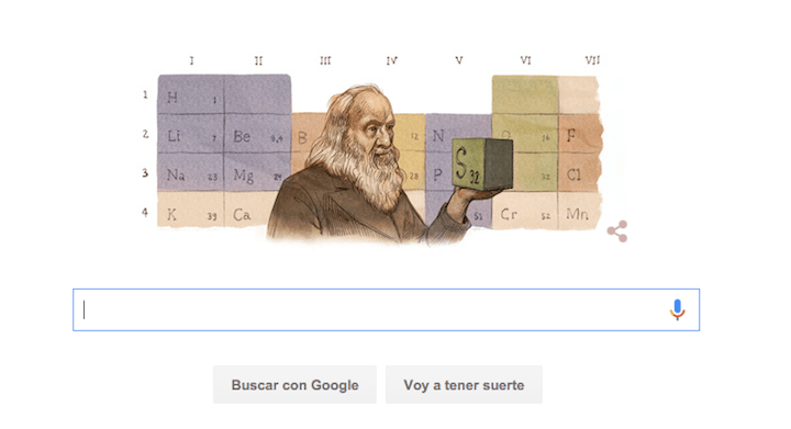 Google homenajea a Dmitri Mendeléyev con un Doodle