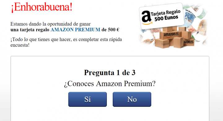 Cuidado con los correos que regalan 500 euros en Amazon