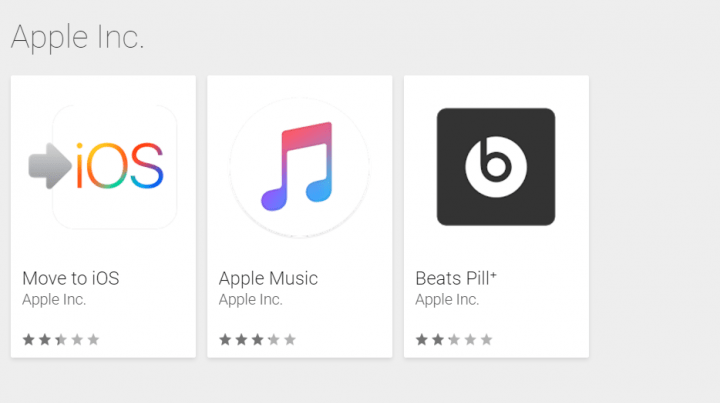 Todas las aplicaciones de Apple para Android