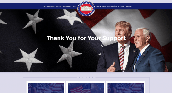 Donald Trump ya tiene web oficial como presidente