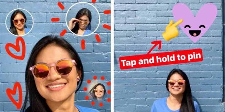 Nuevos stickers de Instagram ponen selfies en tus selfies