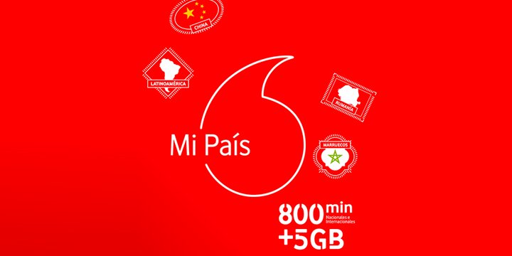 Mi País, la tarifa prepago de Vodafone con 5 GB y 800 minutos de llamadas internacionales