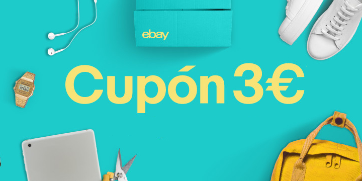 Oferta: 3 euros de descuento en eBay para cualquier compra desde 5 euros