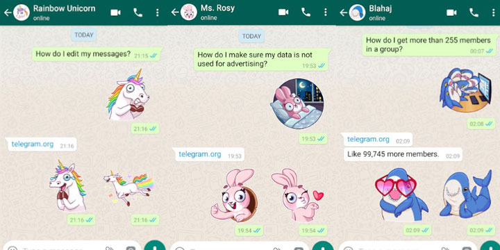 Descarga los Stickers de Telegram para WhatsApp