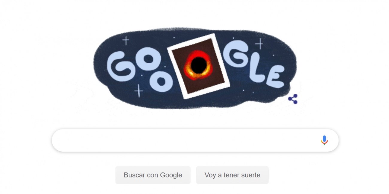Google dedica un Doodle a la primera imagen de un agujero negro