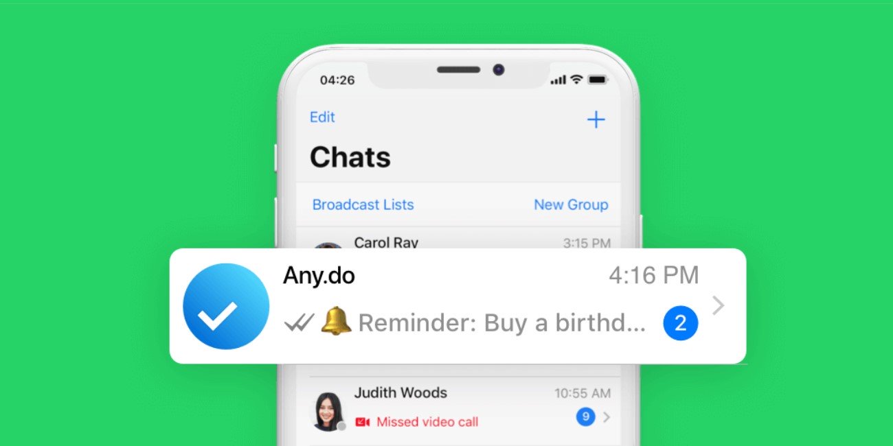 WhatsApp te podrá enviar recordatorios de tus tareas