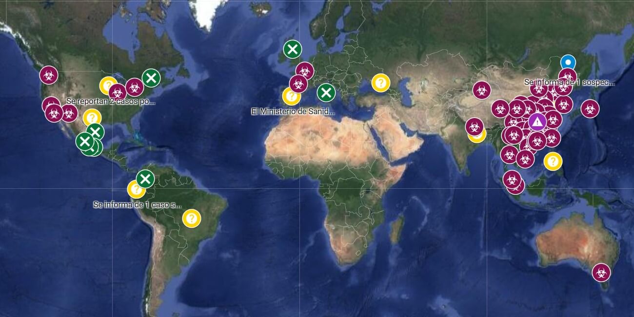 Google publica un mapa del alcance del coronavirus