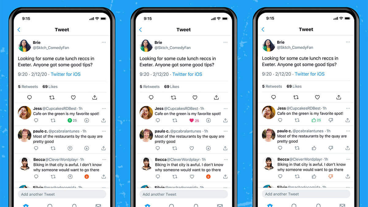 Twitter prueba un botón para votar positivo o negativo
