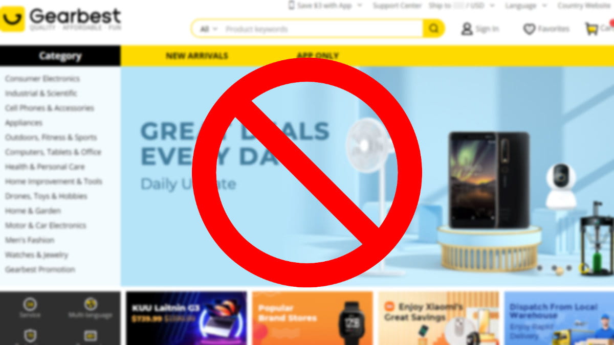 Adiós a Gearbest: su web no funciona
