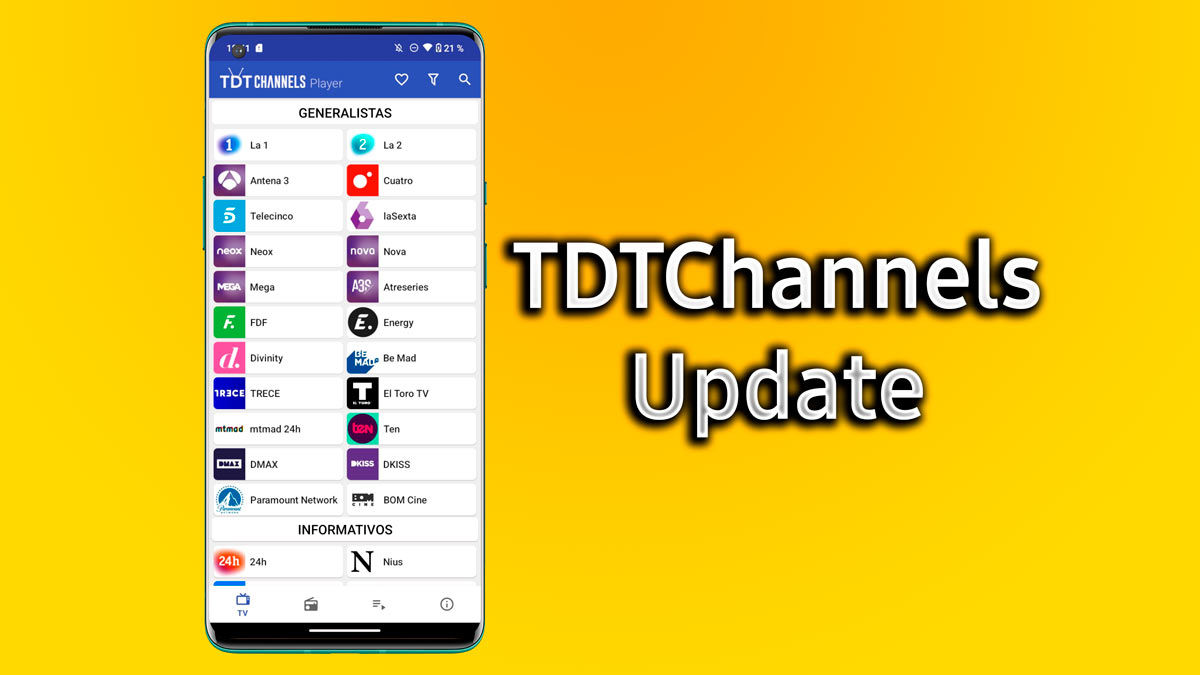 TDTChannels, la app para ver la tele online y gratis, se actualiza con mejoras y correcciones