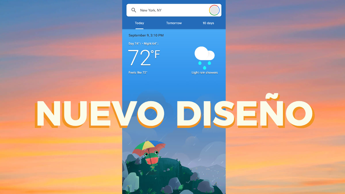 Actualiza la app del Tiempo de Google y recibe el renovado diseño