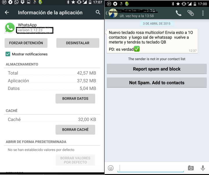 WhatsApp ya permite reportar mensajes de desconocidos