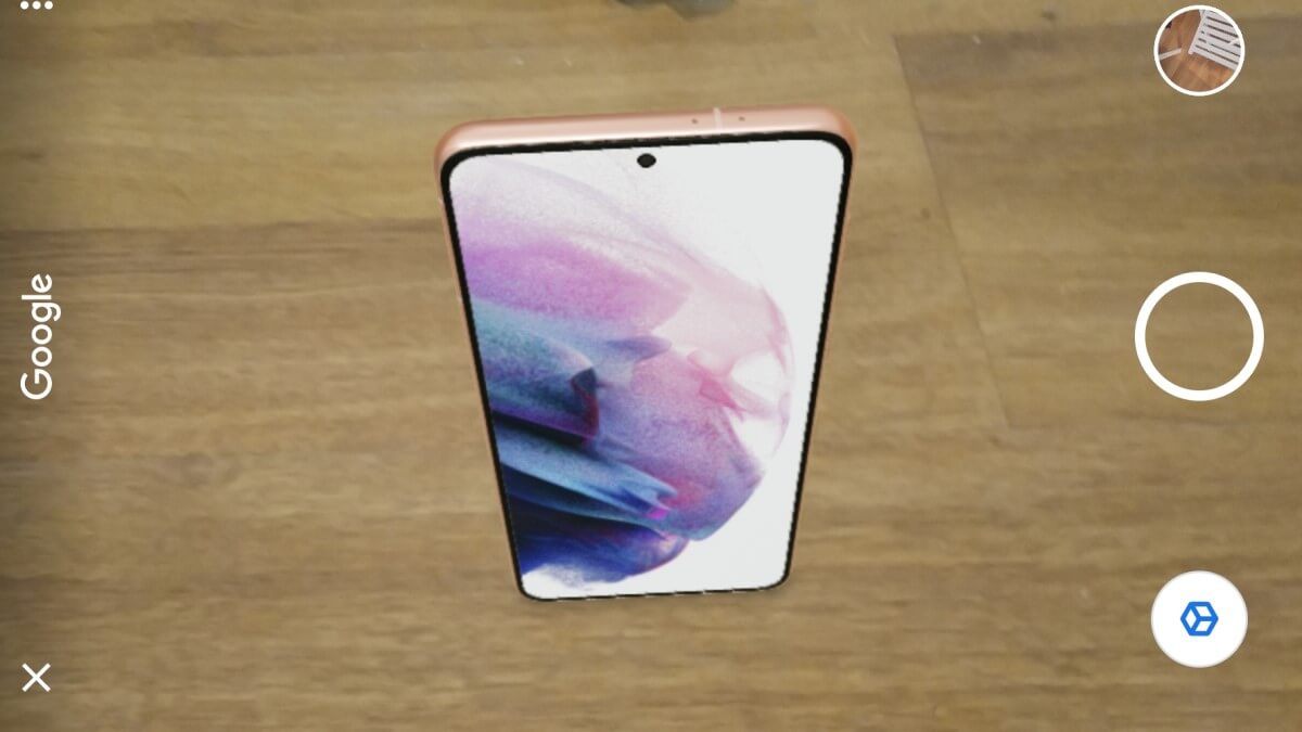 Google permite ver el Samsung Galaxy S21 en 3D AR