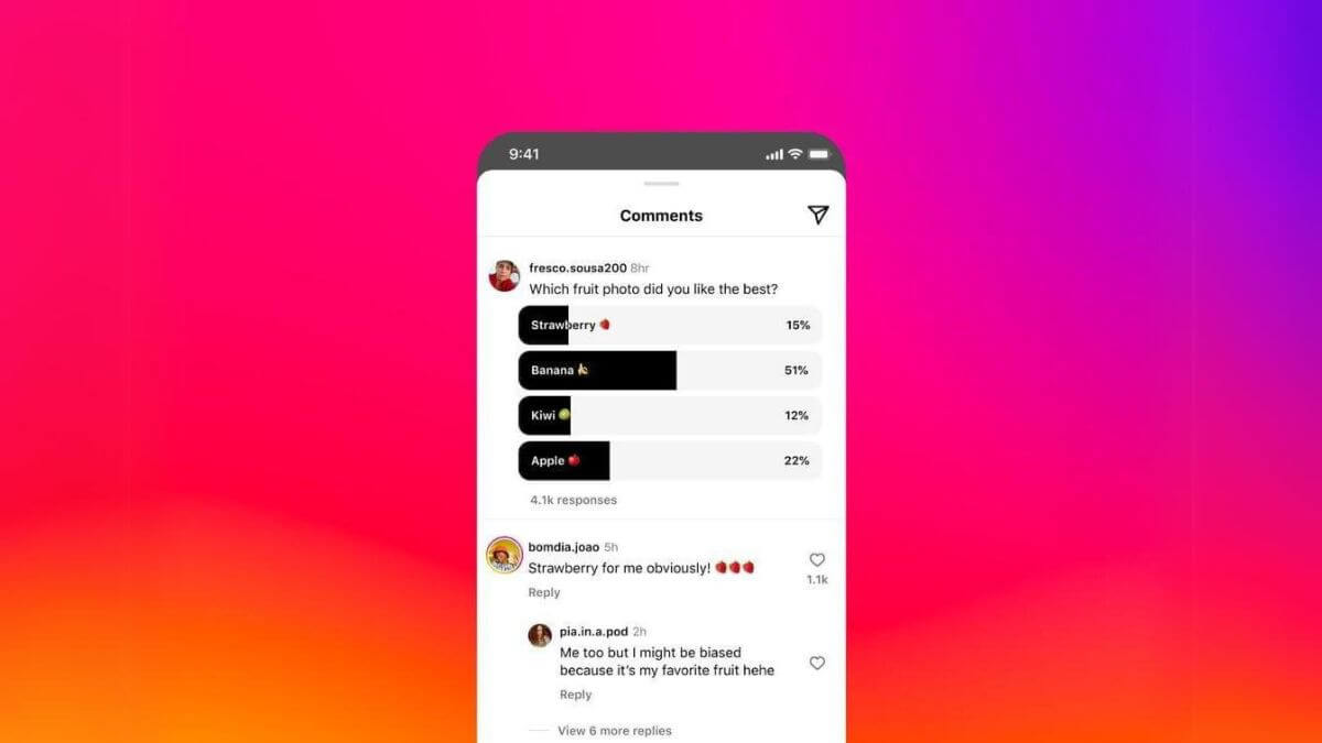 Instagram añadirá encuestas en los comentarios