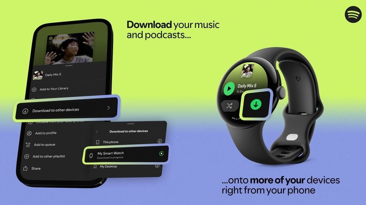Descargar canciones a tu smartwatch Wear OS será más cómodo con esta mejora de Spotify