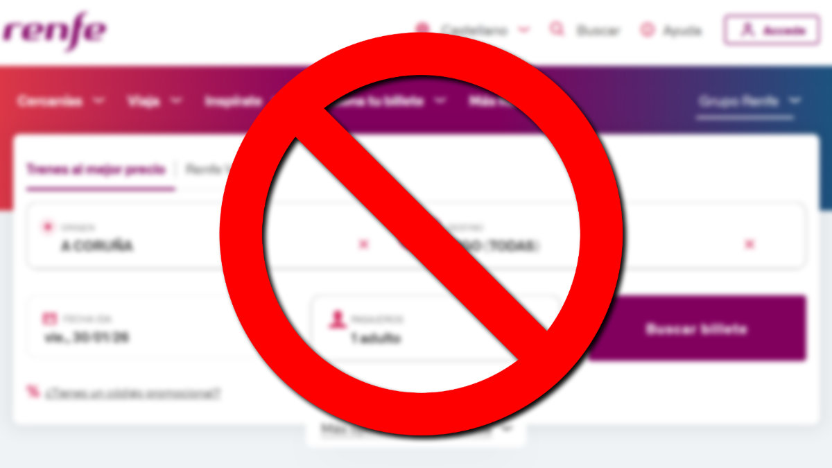 Renfe da error al intentar comprar billetes tras una caída que dura más de un día